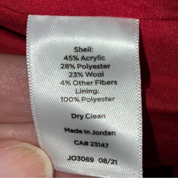 Talbots Wool Faux Wrap Skirt Red Tartan Plaid Size 12 Buttons Preppy Holiday - Picture 5 of 5